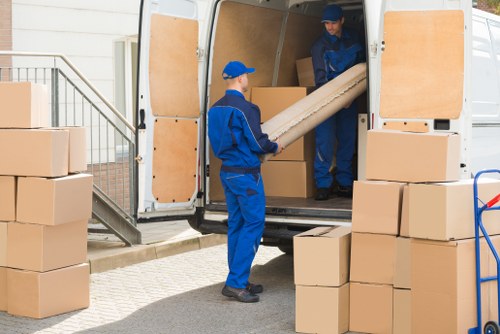 Moving boxes and household items prepared for a local removal service in Tufnell Park